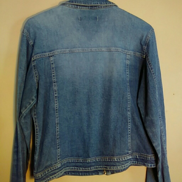 Peppercorn Jackets & Coats Peppercorn Large Zip Up Blue Denim Jacket